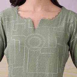 Label Khoj Geometric Embroidered Notch Neck Thread Work Kurta image 2