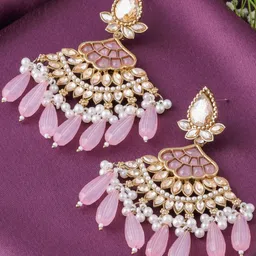 VATSALYA creation Gold-Plated Alloy Artificial Stones Earrings image 4