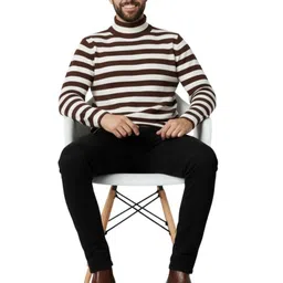 Looks United Men Striped Pullover with Applique Detail-picture-20