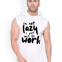 FABSTIEVE I M Not Lazy Printed Gym Vest Gym_Vest White_Print-198_gym_vest White M-picture-13