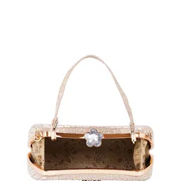 MISHA Blush Croco Textured Box Clutch image 5