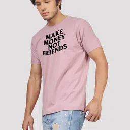 Greylongg Typography Printed Round Neck Short Sleeves Regular Fit Casual T-Shirt image 5