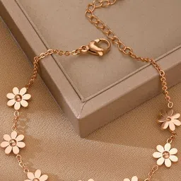 Arzonai Women Rose Gold-Plated Wraparound Stainless Steel Bracelet-picture-26