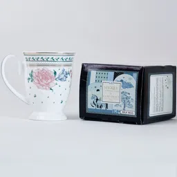 CLAY CRAFT White & Green Printed Ceramic Glossy Mugs 300ml image 5