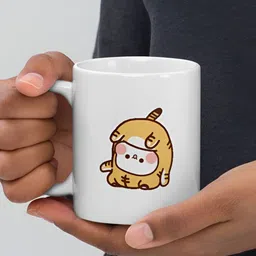 Mr UVD White Cartoon Characters Printed Ceramic Glossy Mug 350 ml image 4