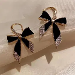kazare Gold-Plated Artificial Stones Studded Contemporary Drop Earrings image 4