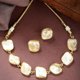 DressBerry Gold-Plated Stones Studded Jewellery Set-picture-37
