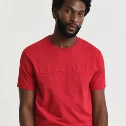 GANT Men Embossed Round Neck Cotton T-shirt-picture-16