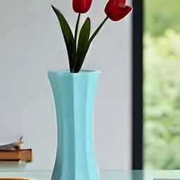 LASAKI Vanya Blue Textured Ceramic Flower Vase-image-82