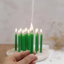 ASIDEA Green & Green 50 pieces Pillar Candle-picture-26