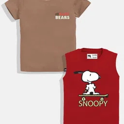 YK X Minute Mirth Boys Pack of 2 Printed Round Neck T-shirts-picture-19