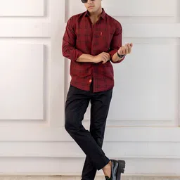 Pjyot by surhi Men Relaxed Tartan Checks Checked Casual Shirt-image-18