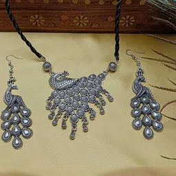 NIPSTec Silver Alloy Artificial Stones & Beads Jewellery Set-picture-38