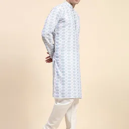 Moda Rapido Ethnic Motifs Embroidered Sequnnied Mandarin Collar Straight Kurta & Churidar image 4