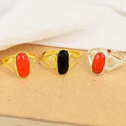 MEMOIR Unisex Pack of 3 Gold-Plated Finger Ring-picture-44