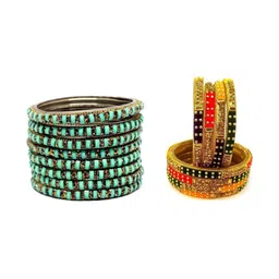 Only Offers Set Of 2 Multi Glass Artificial Stones Bangle-image-39