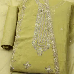 Meena Bazaar Embroidered Organza Unstitched Dress Material-picture-15