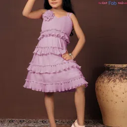 Satjal Fab Purple Flared Chiffon Dress-picture-17