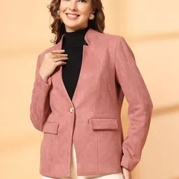 Juelle Women Solid Notched Lapel Regular Fit Single Breasted Long Sleeves Overcoat-picture-32