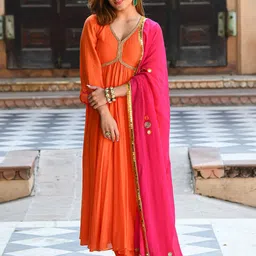 Anni Designer Gotta Patti Anarkali Kurta With Trouser & Dupatta-picture-19