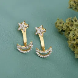 Carlton London Star Shaped Drop Earrings image 1