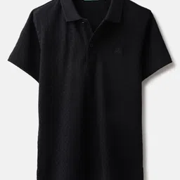United Colors of Benetton Regular Fit Polo Neck Textured T-Shirt-picture-41