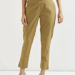 mast kalandar Women Regular Fit Beige Pure Cotton Trousers-picture-10