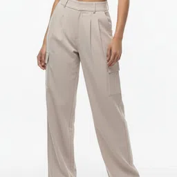 HIGH BUY Women Tailored Loose Fit High-Rise Pleated Trousers-picture-35