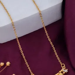 SZN Set Of 2 Gold-Plated Artificial Stones Studded Necklaces image 4