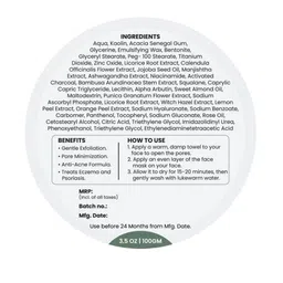 Wild Oak Bamboo Charcoal De Tan & Anti Acne Face Mask With Detoxifying Herbs & Oils- 100 g image 5