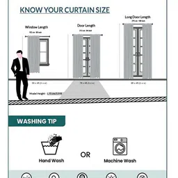 HOMEBREW FURNISHINGS Grey Melange Geometric Printed 2 Pieces Black Out Door Curtains image 3