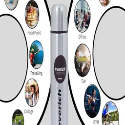 METKING Metallic Grey Brand Logo Stainless Steel Double Wall Vacuum Water Bottle- 500 ml image 4