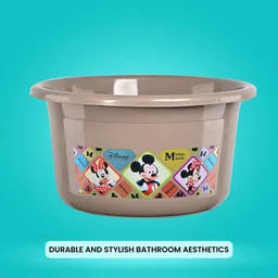 Kuber Industries Black & Brown 3 Pieces Disney Check Printed Light Weight Bath Tubs image 3