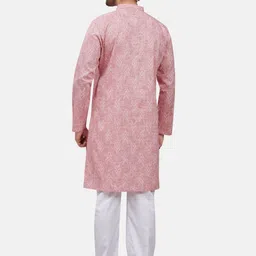 Studio Shringaar Geometric Printed Cotton Mandarin Collar Straight Kurta image 3