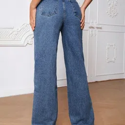 NU CLOTHS Women Comfort Wide Leg High-Rise Stretchable Jeans image 5
