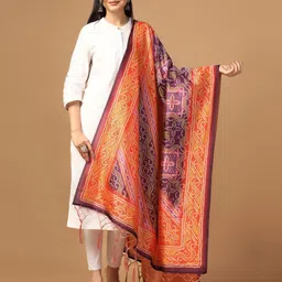 Kaizen TEXO FAB Ethnic Motifs Printed Bandhani Dupatta image 5