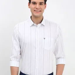 Allen Solly Men Vertical Striped Cotton Slim Fit Formal Shirt-picture-34