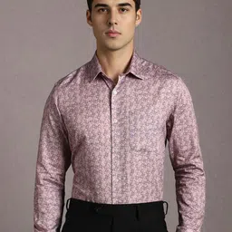Louis Philippe Men Geometric Printed Spread Collar Pure Cotton Formal Shirt-picture-27
