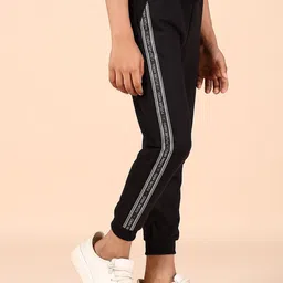 V-Mart Boys Striped & Printed Cotton Loop Knit Joggers image 3