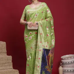 Sangria Ethnic Motifs Banarasi Fastive Saree image 3