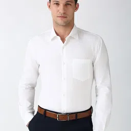 Peter England Men Spread Collar Micro Ditsy Printed Cotton Formal Shirt-picture-36