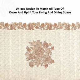 RUBOXA Cream-Coloured Anti-Skid Cotton 4-Seater Table Cover with Textured details image 4