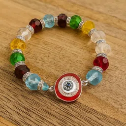 PUFFSMART Crystal Studded & Beaded Elasticated Bracelet-picture-29