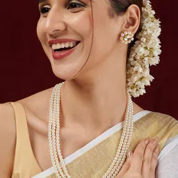 TEEJH Gold-Plated Nithila Beaded Jewellery Set image 4