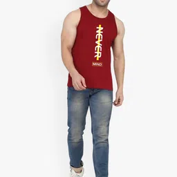 SLOWLORIS Men Pack Of 2 Bio-Wash Printed Scoop Neck Gym Vests image 5