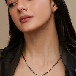 Wynona Gold-Plated Stones Studded and Beaded Mangalsutra image 3