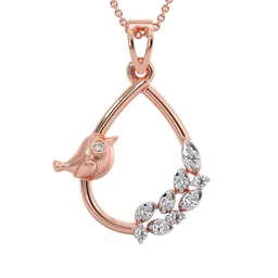 CANDERE A KALYAN JEWELLERS COMPANY 14KT Gold Midnight Bird Pendant Diamond -0.99g-image-43