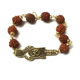 Divine souvenirs Unisex Gold-Plated Rudraksha Beaded Link Bracelet-picture-19