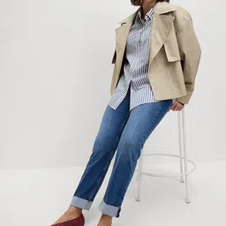 Marks & Spencer Women Cigarette Relaxed Fit High-Rise Jeans-picture-18