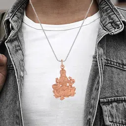 DZINETRENDZ Brass-Plated Brass Circular Pendants with Chains image 2